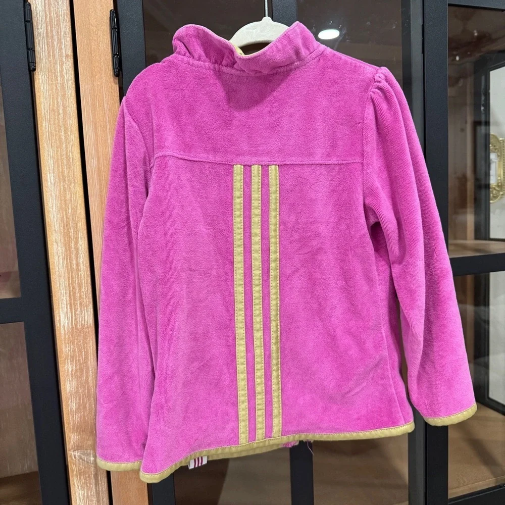 Y2K vintage adidas velour jacket zip up sweatshirt toddler girl embroidered